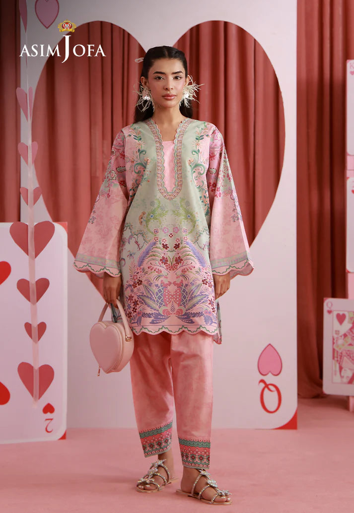 Asim Jofa - Pink Printed Suit