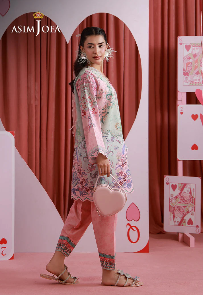 Asim Jofa - Pink Printed Suit