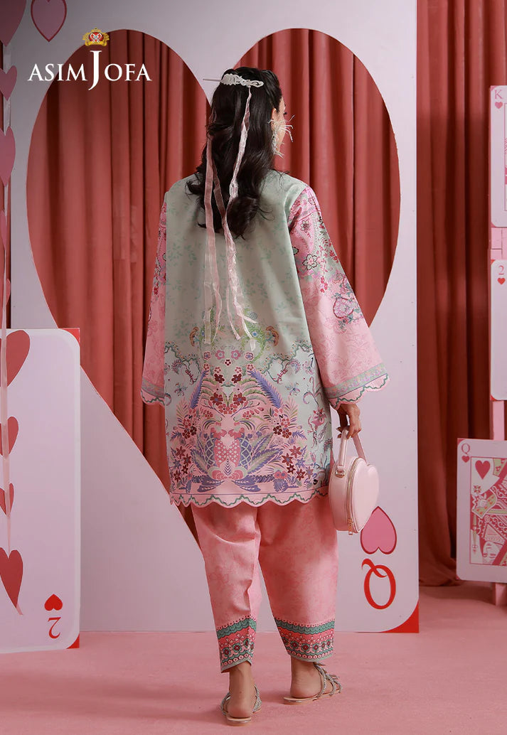 Asim Jofa - Pink Printed Suit