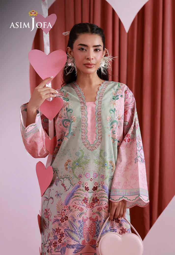 Asim Jofa - Pink Printed Suit