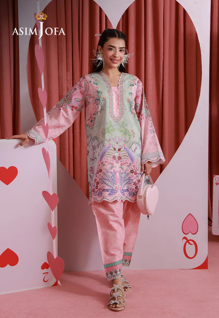 Asim Jofa - Pink Printed Suit