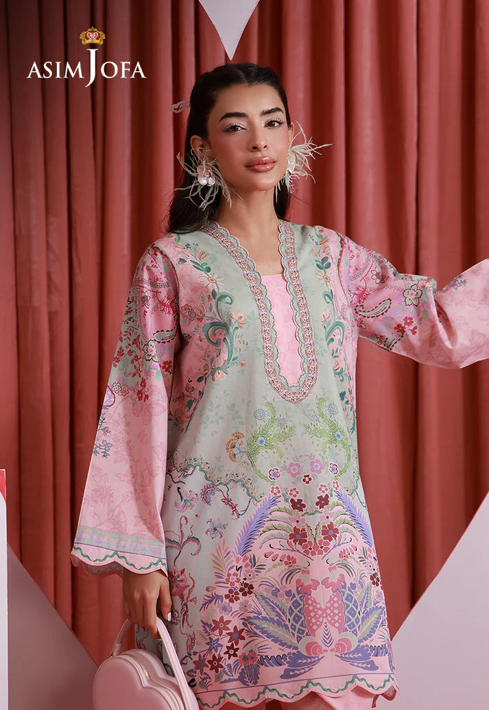 Asim Jofa - Pink Printed Suit