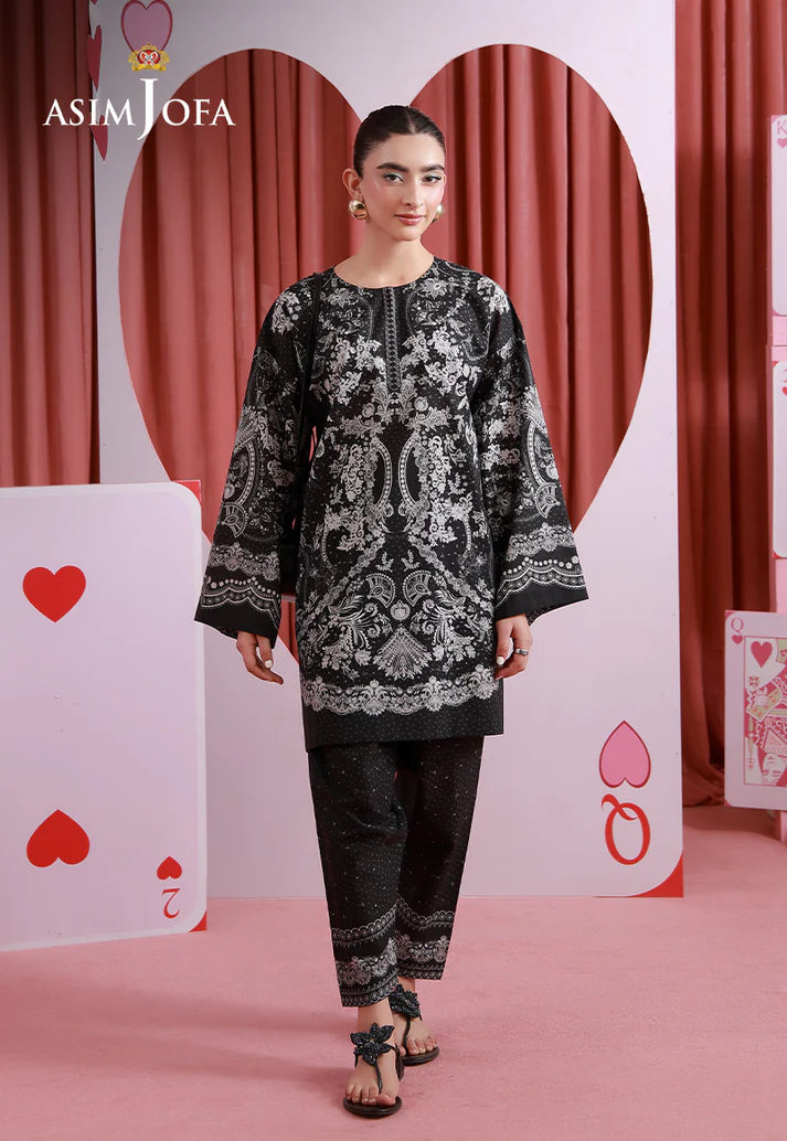 Asim Jofa - Black Printed Suit