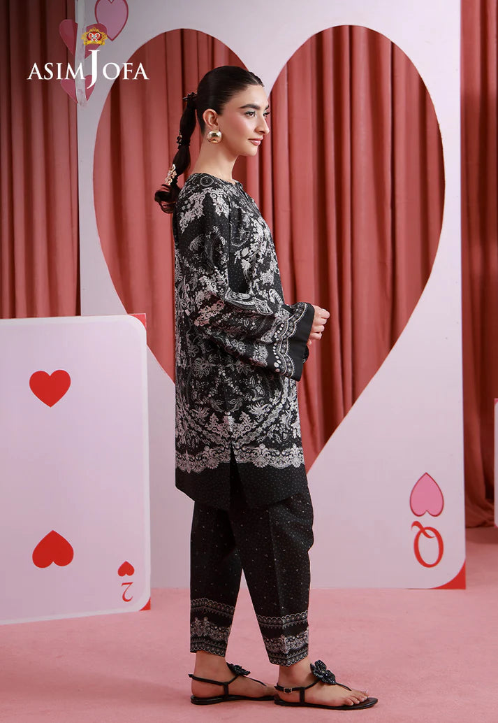 Asim Jofa - Black Printed Suit