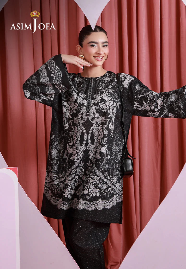 Asim Jofa - Black Printed Suit