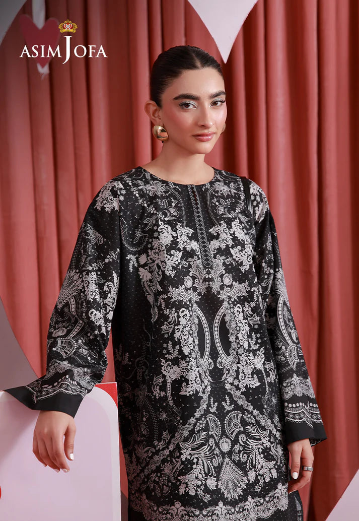 Asim Jofa - Black Printed Suit