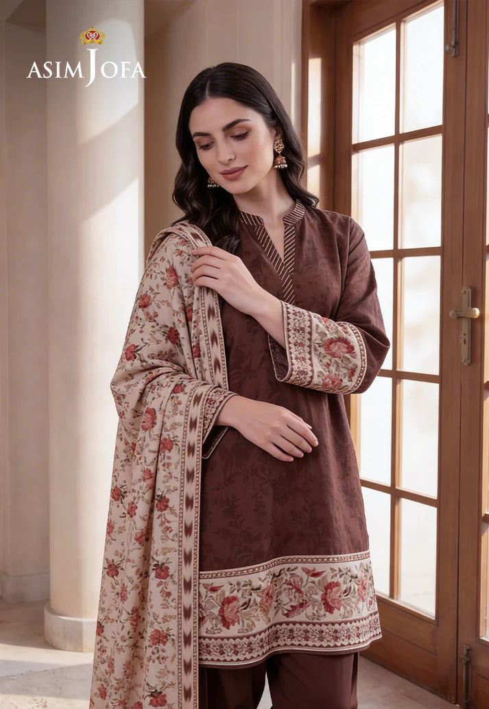 Asim Jofa - Brown Printed Lawn