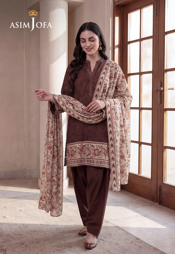 Asim Jofa - Brown Printed Lawn