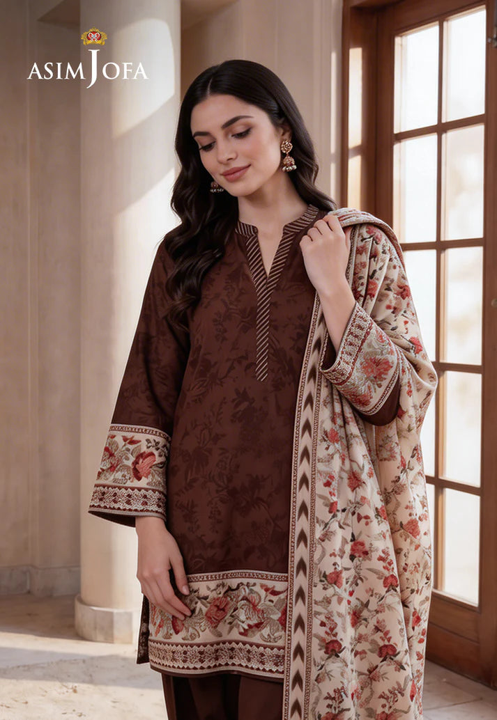 Asim Jofa - Brown Printed Lawn