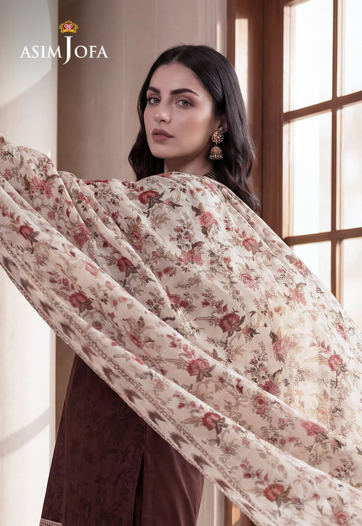 Asim Jofa - Brown Printed Lawn